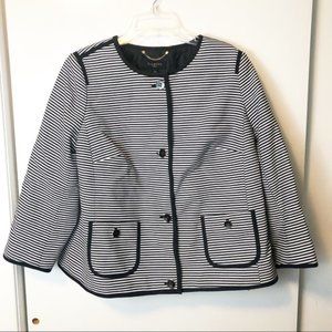 Talbots Striped Blazer Black and White Size 12